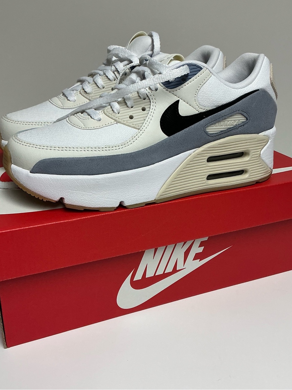 Nike Air Max 90 LV8 Women's Size 8 Sneakers FD4328-106 White/Black-Ashen Slate